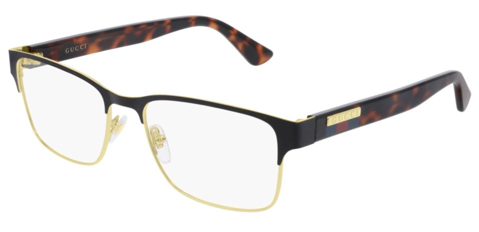 Gucci Eyeglasses GG0750O 002 Havana Gold Acetate Metal Italy Made