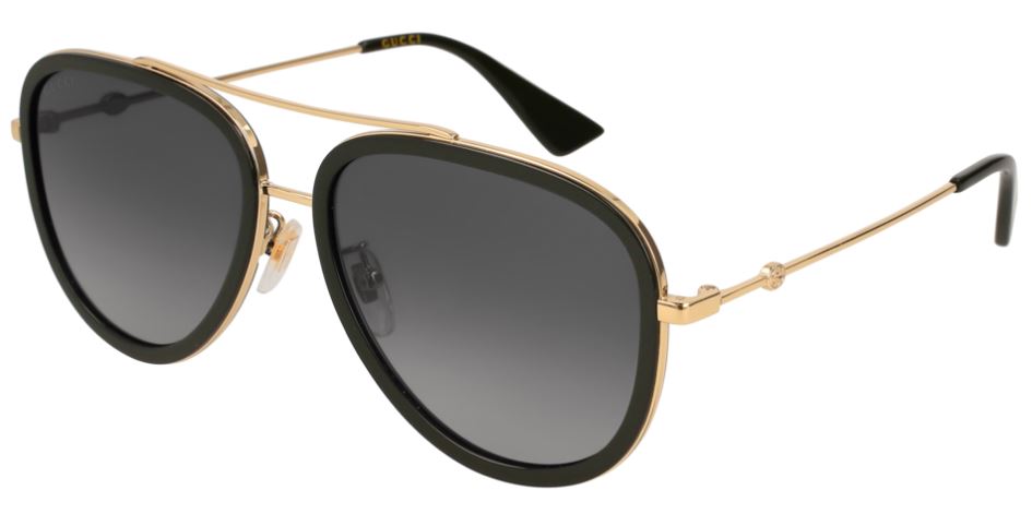 Gucci Sunglasses GG0062S 011 Gold Grey Gradient Flash Polarized Acetate Metal Japan Made