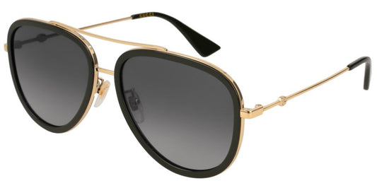 Gucci Sunglasses GG0062S 011 Gold Grey Gradient Flash Polarized Acetate Metal Japan Made
