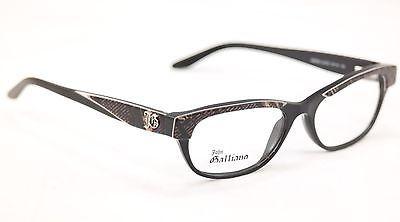 John Galliano Eyeglasses Frame JG5003 005 Plastic Black Over Newspaper Italy - Frame Bay
