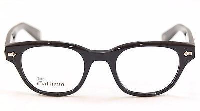John Galliano Eyeglasses Frame JG5018 001 Plastic Black Over Newspaper Italy - Frame Bay
