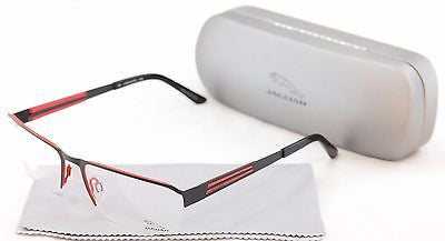 Jaguar Eyeglasses Frame 33556 824 Black Red Metal Germany Made 57-17-135 - Frame Bay