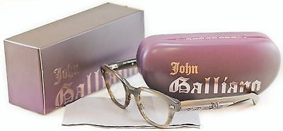 John Galliano Eyeglasses Frame JG5018 064 Plastic Gray Newspaper Italy 48-22-140 - Frame Bay