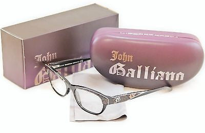 John Galliano Eyeglasses Frame JG5003 005 Plastic Black Over Newspaper Italy - Frame Bay