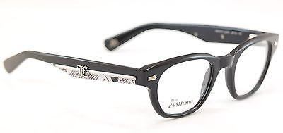 John Galliano Eyeglasses Frame JG5018 001 Plastic Black Over Newspaper Italy - Frame Bay
