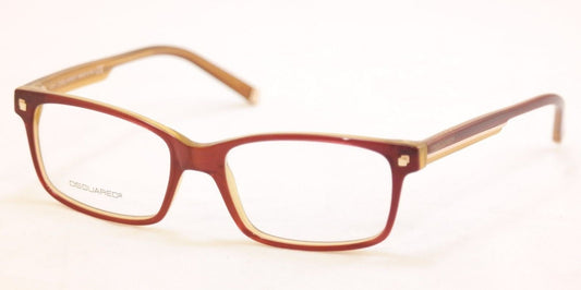 Dsquared2 Eyeglasses Frame DQ5036 071 Burgundy Honey Plastic Italy 54-17-145 - Frame Bay