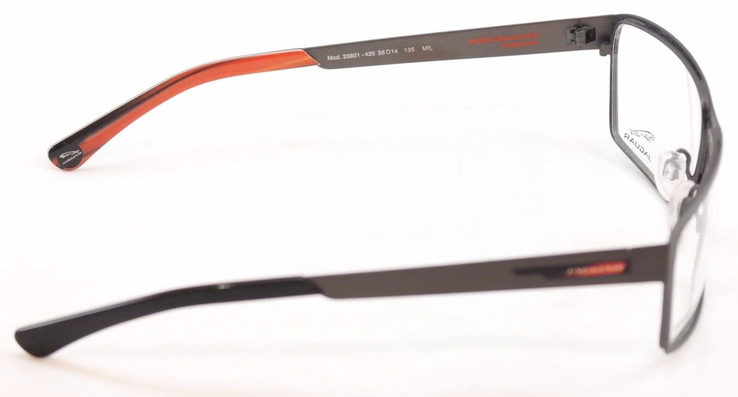 Jaguar Eyeglasses Frame 33801-420 Gray Metal Performance Germany Made 58-14-135 - Frame Bay