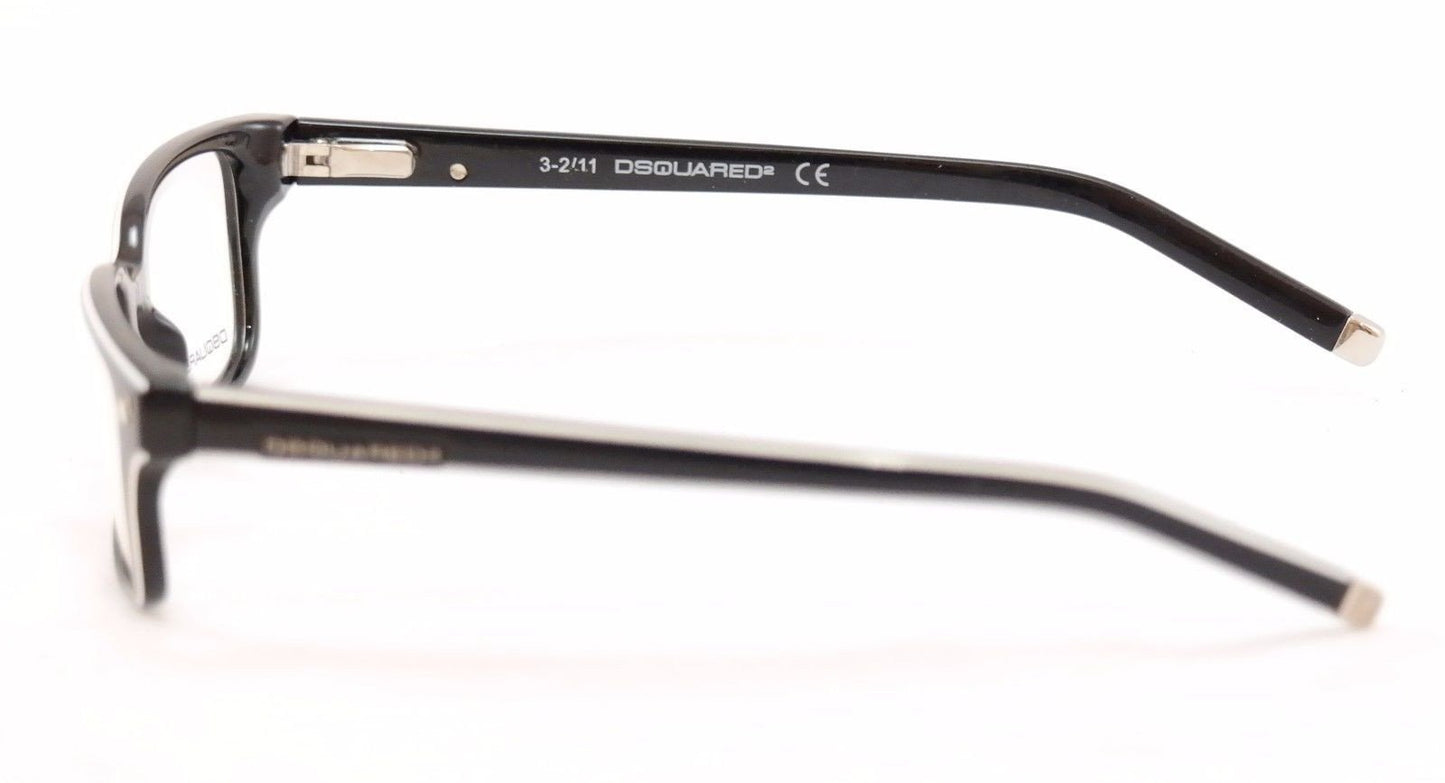 Dsquared2 Eyeglasses Frame DQ5018 001 Black White Plastic China Made 52-17-140 - Frame Bay