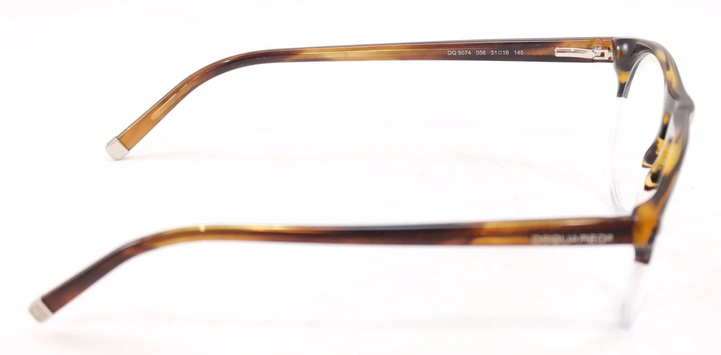 Dsquared2 Eyeglasses Frame DQ5074 056 Brown Havana White Plastic Italy 51-16-145 - Frame Bay
