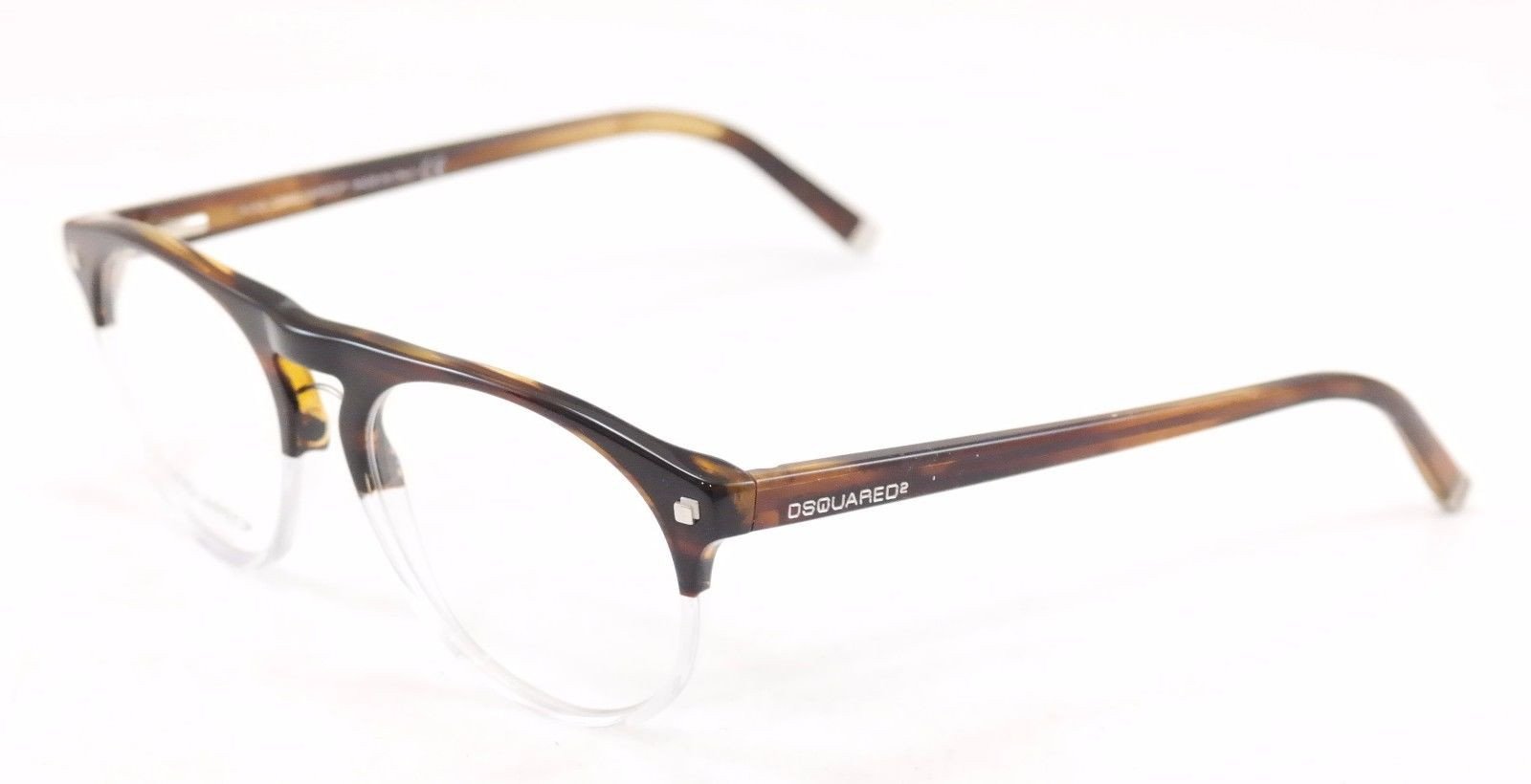 Dsquared2 Eyeglasses Frame DQ5074 056 Brown Havana White Plastic Italy 51-16-145 - Frame Bay