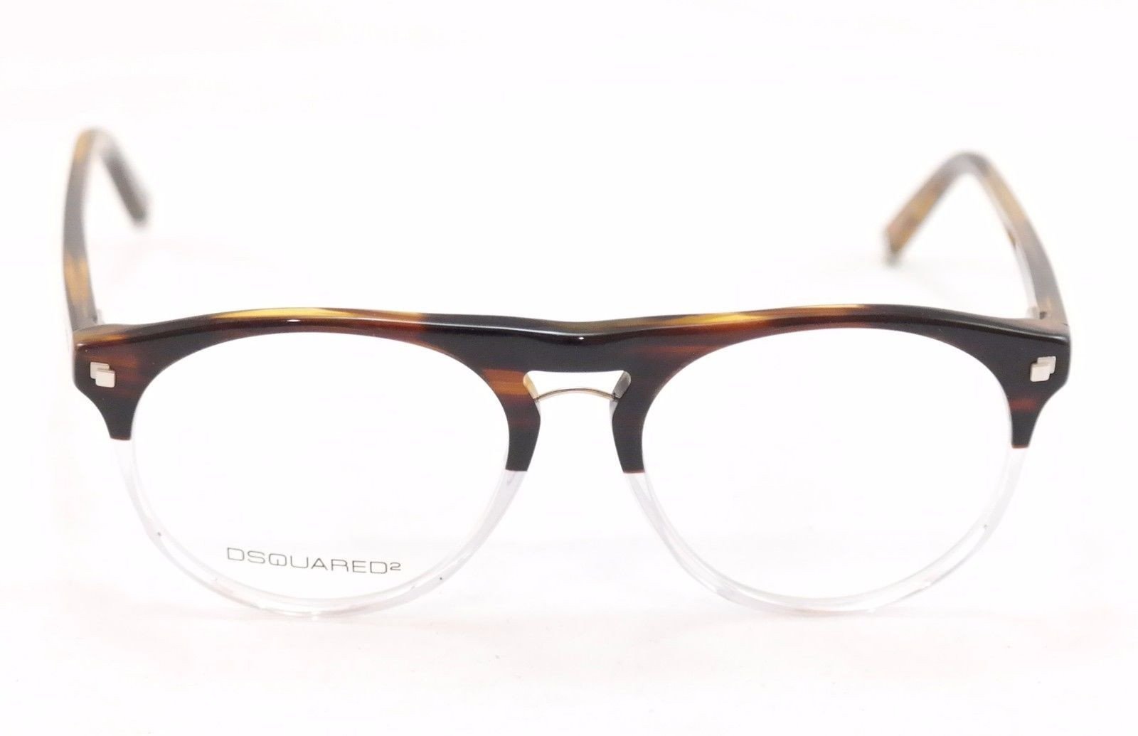 Dsquared2 Eyeglasses Frame DQ5074 056 Brown Havana White Plastic Italy 51-16-145 - Frame Bay