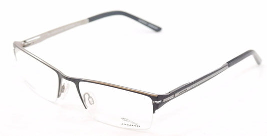 Jaguar Eyeglasses Frame 39504-647 Black Silver Metal Germany Made 54-18-140 - Frame Bay