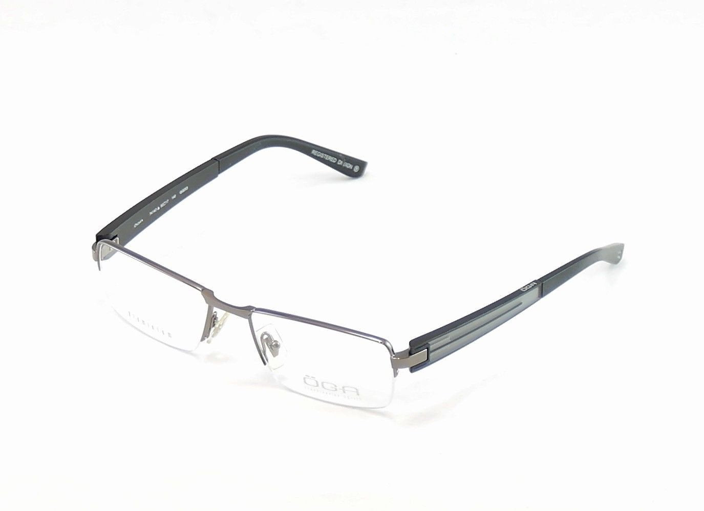 OGA Morel Eyeglasses Frame 74140 GG053 Dark Gray Plastic Metal France 52-17-140 - Frame Bay