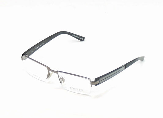 OGA Morel Eyeglasses Frame 74140 GG053 Dark Gray Plastic Metal France 52-17-140 - Frame Bay