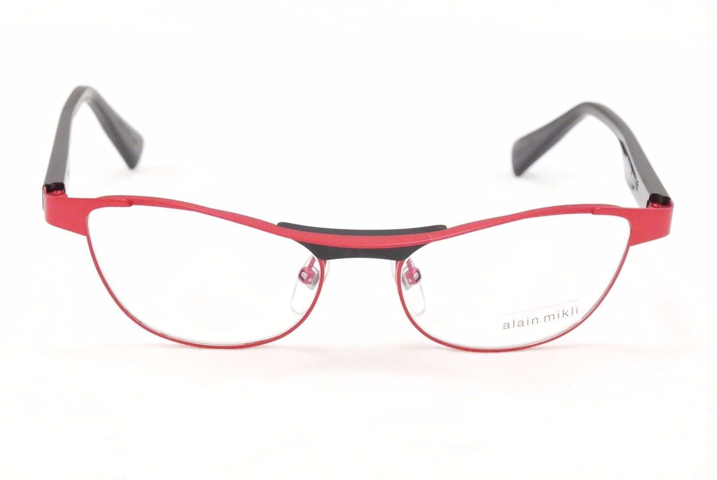 Alain Mikli Eyeglasses AL1220 MOB7 Red Black Metal Plastic France Made 55-17-135 - Frame Bay