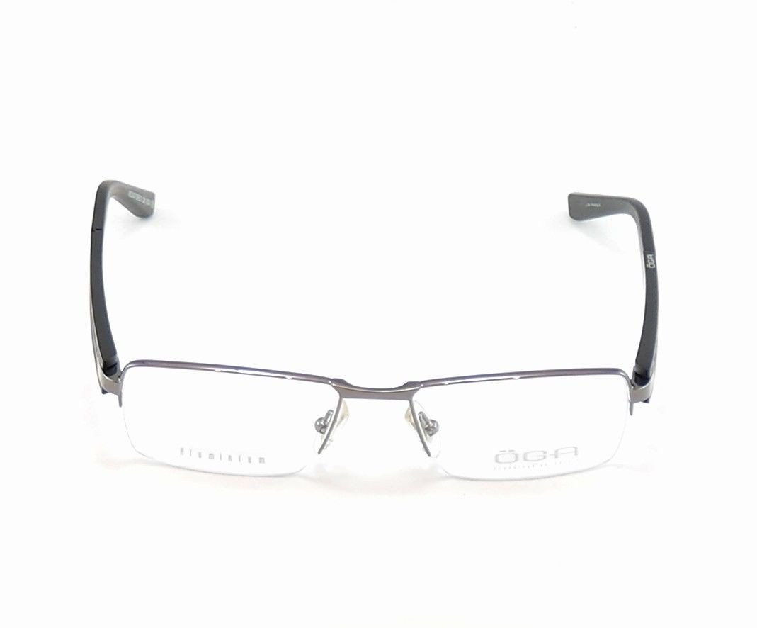 OGA Morel Eyeglasses Frame 74140 GG053 Dark Gray Plastic Metal France 52-17-140 - Frame Bay