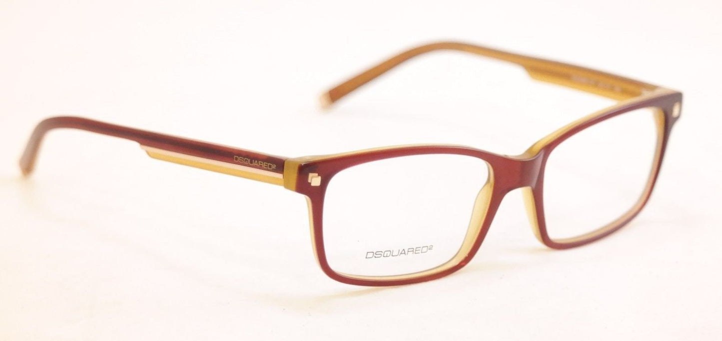 Dsquared2 Eyeglasses Frame DQ5036 071 Burgundy Honey Plastic Italy 54-17-145 - Frame Bay