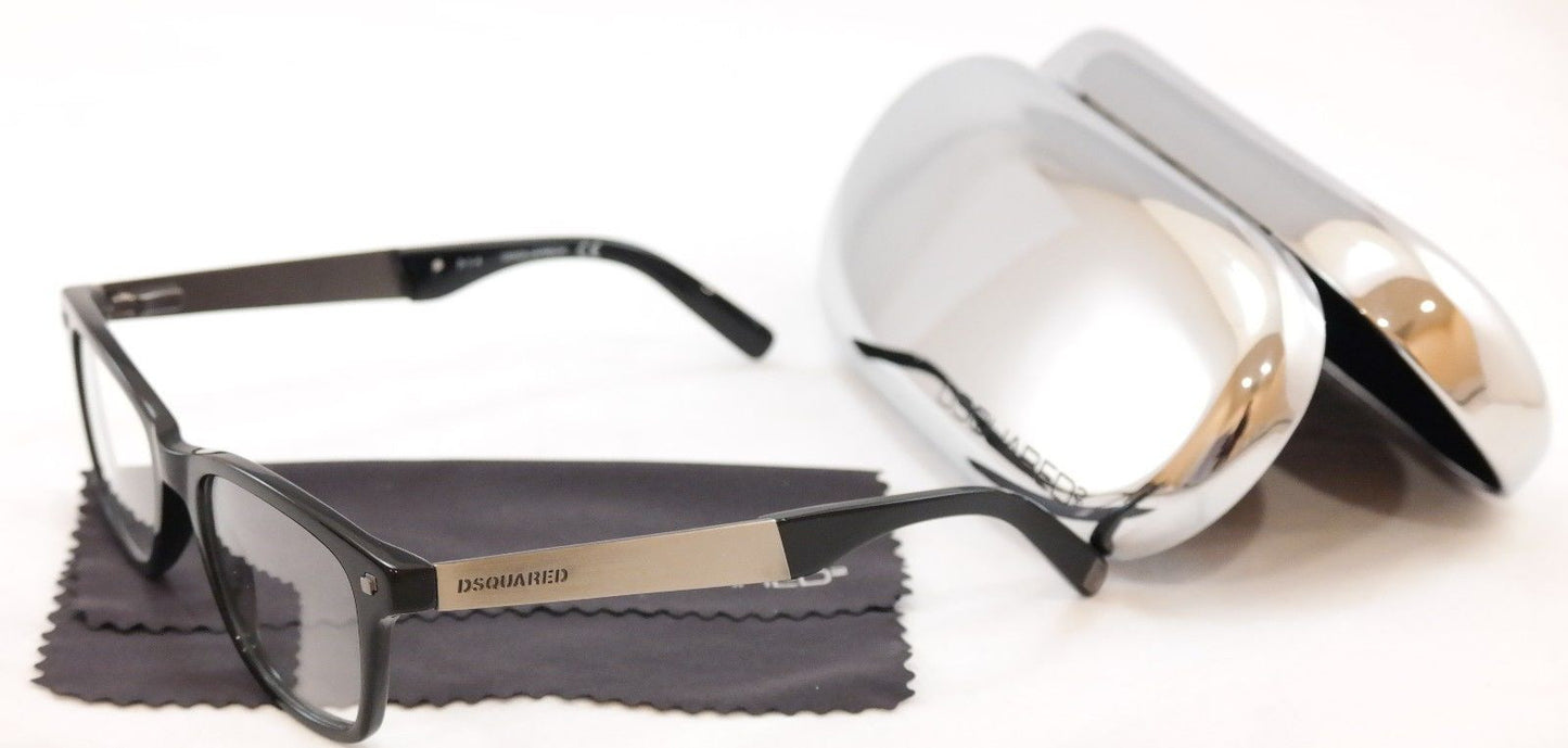 Dsquared2 Eyeglasses Frame DQ5130 001 Black Plastic Metal High Quality 49-18-145 - Frame Bay