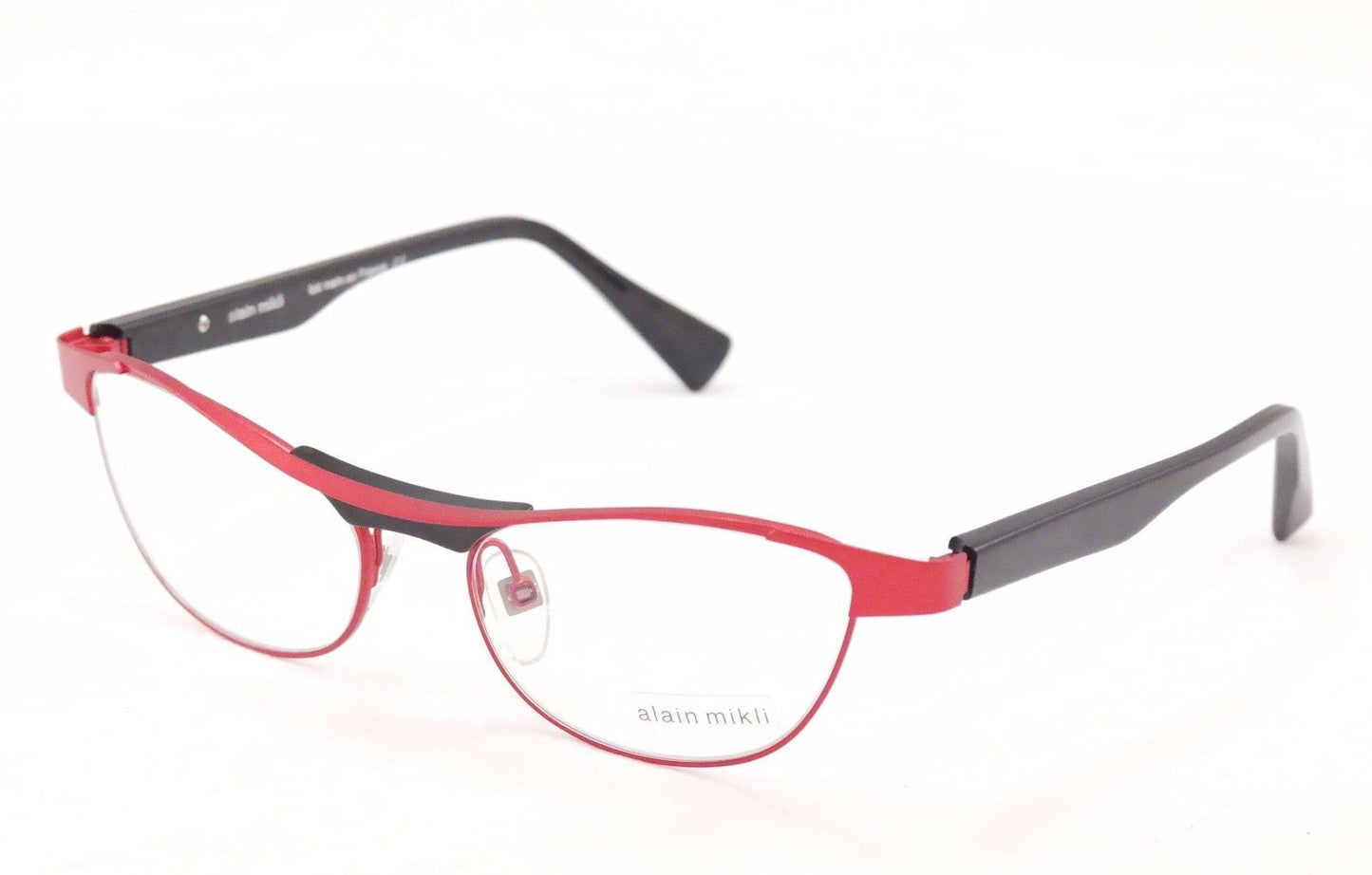 Alain Mikli Eyeglasses AL1220 MOB7 Red Black Metal Plastic France Made 55-17-135 - Frame Bay