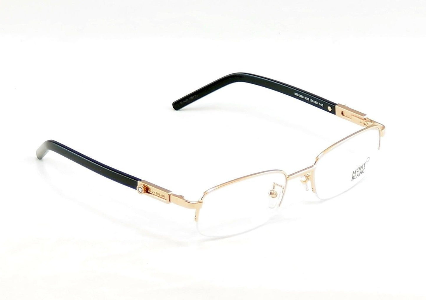 Mont Blanc Eyeglasses Frame MB399 028 Gold Black Metal Plastic Italy 54-20-140 - Frame Bay