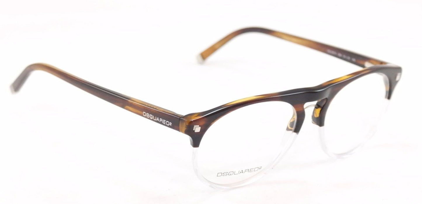 Dsquared2 Eyeglasses Frame DQ5074 056 Brown Havana White Plastic Italy 51-16-145 - Frame Bay