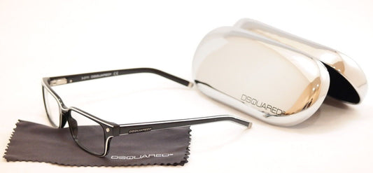 Dsquared2 Eyeglasses Frame DQ5018 001 Black White Plastic China Made 52-17-140 - Frame Bay