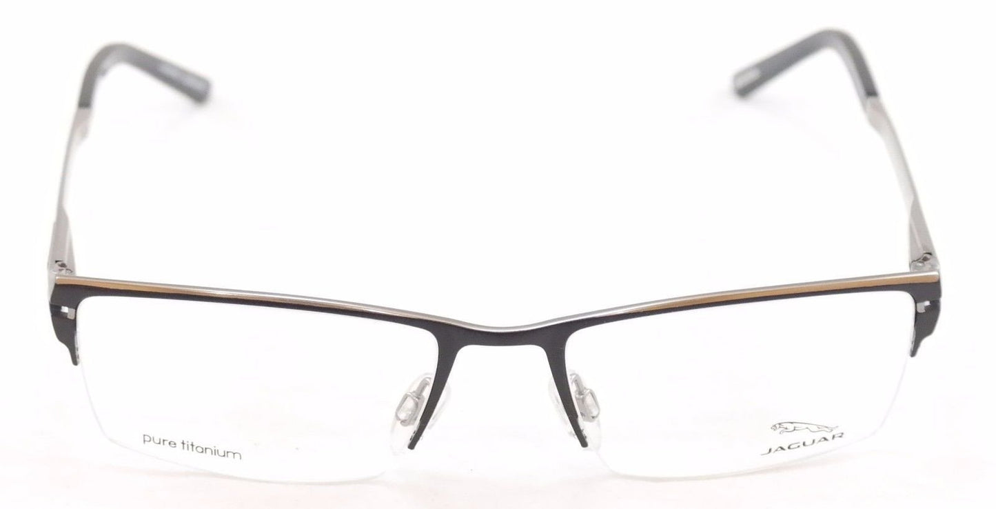 Jaguar Eyeglasses Frame 39504-647 Black Silver Metal Germany Made 54-18-140 - Frame Bay