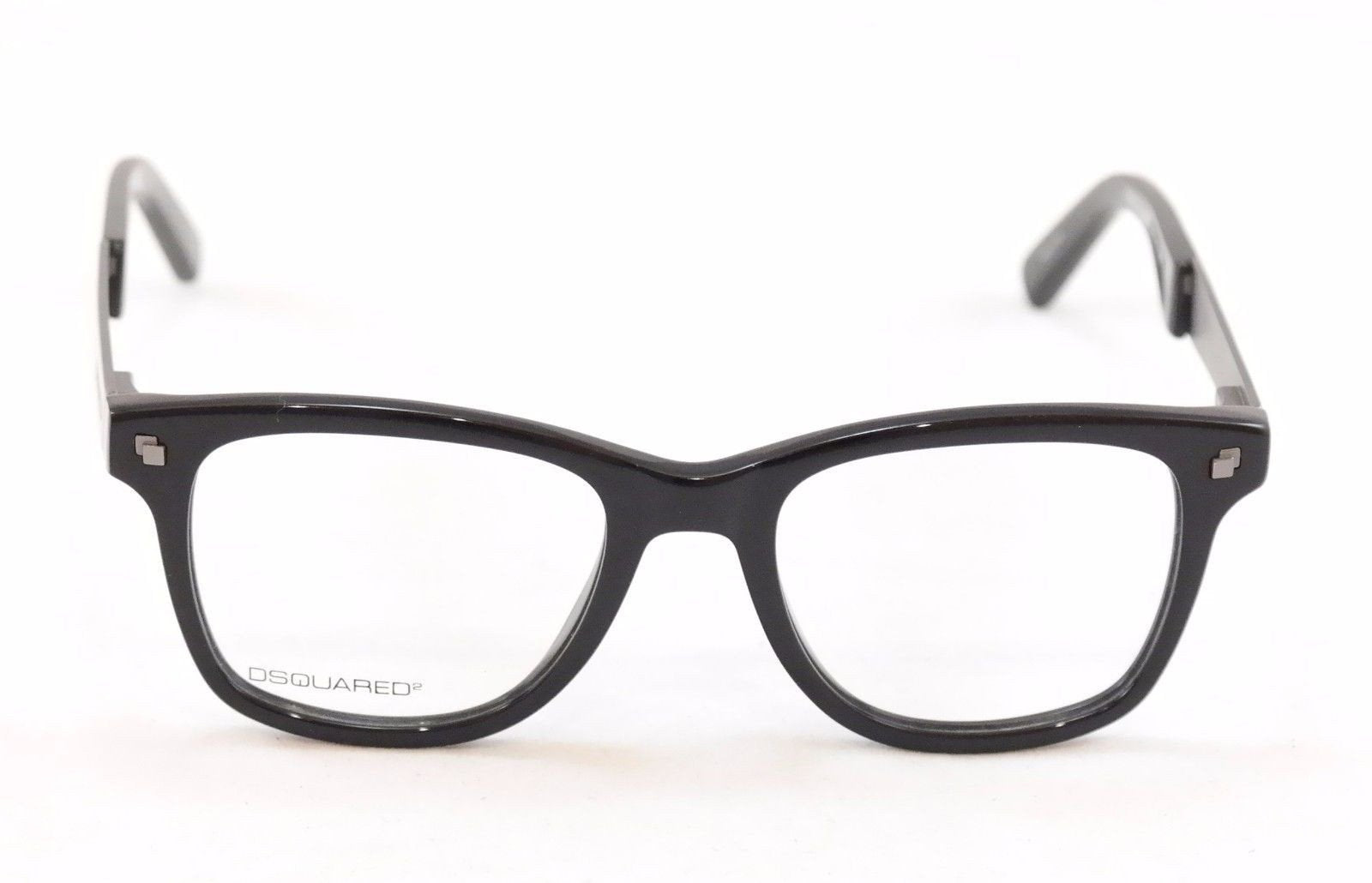 Dsquared2 Eyeglasses Frame DQ5130 001 Black Plastic Metal High Quality 49-18-145 - Frame Bay