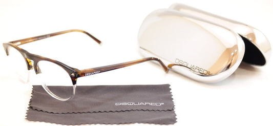 Dsquared2 Eyeglasses Frame DQ5074 056 Brown Havana White Plastic Italy 51-16-145 - Frame Bay