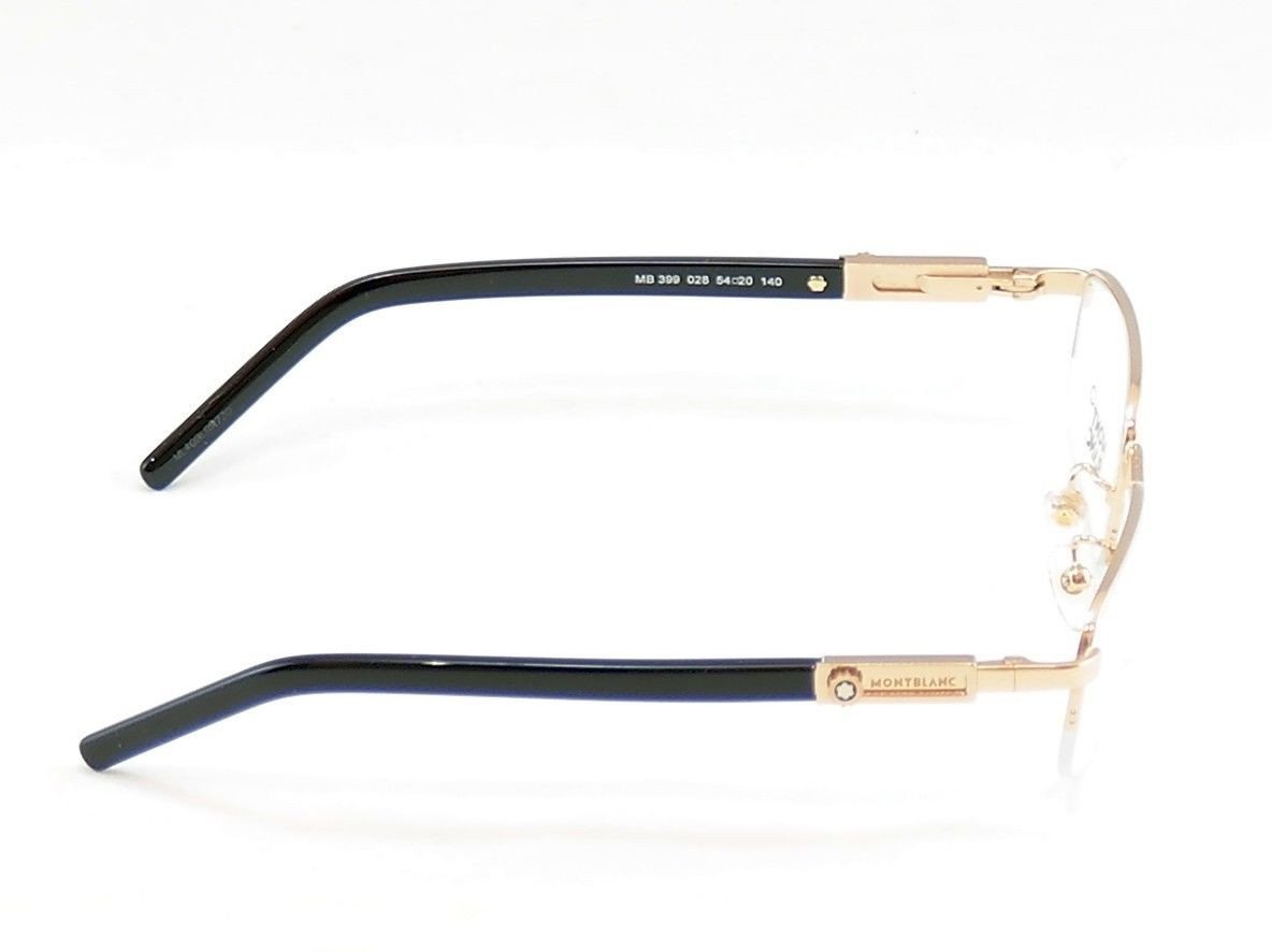 Mont Blanc Eyeglasses Frame MB399 028 Gold Black Metal Plastic Italy 54-20-140 - Frame Bay