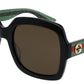 Gucci Sunglasses GG0036S 002 Black Green Brown Acetate Italy Made