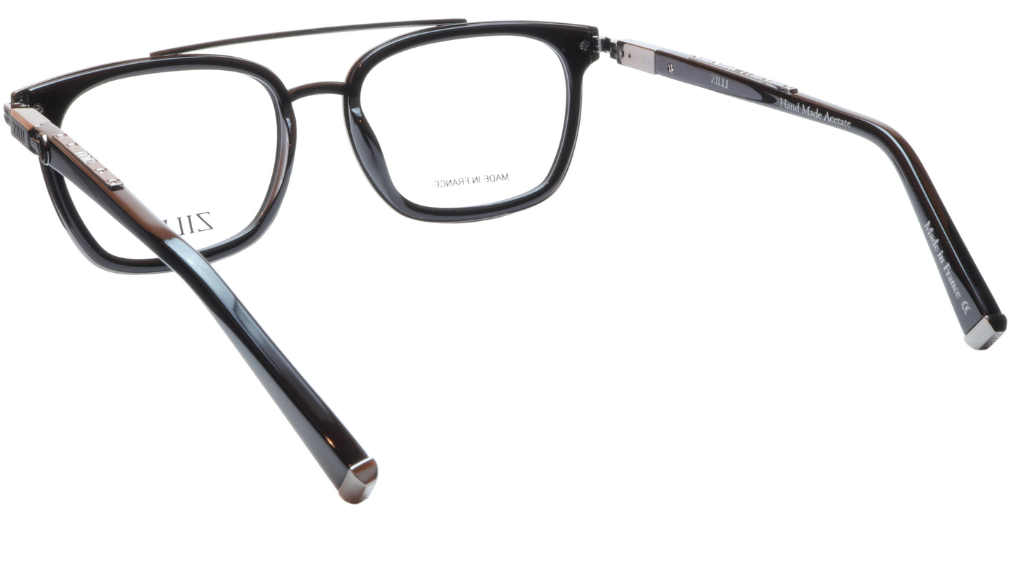 ZILLI Eyeglasses Frame Acetate Titanium Black France Hand Made ZI 60017 C02 - Frame Bay