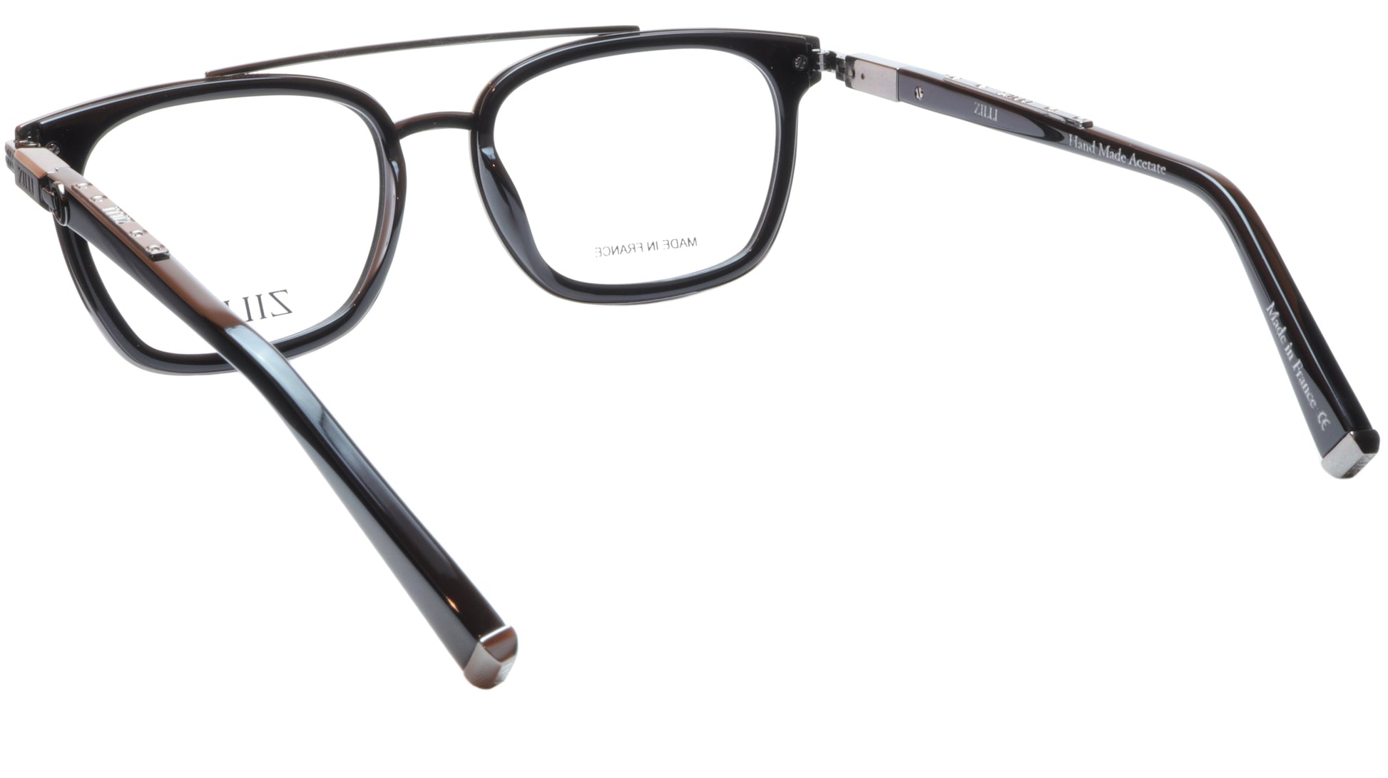 ZILLI Eyeglasses Frame Acetate Titanium Black France Hand Made ZI 60017 C02 - Frame Bay