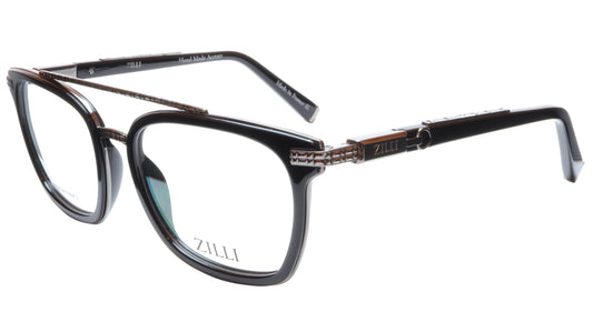 ZILLI Eyeglasses Frame Acetate Titanium Black France Hand Made ZI 60017 C02 - Frame Bay