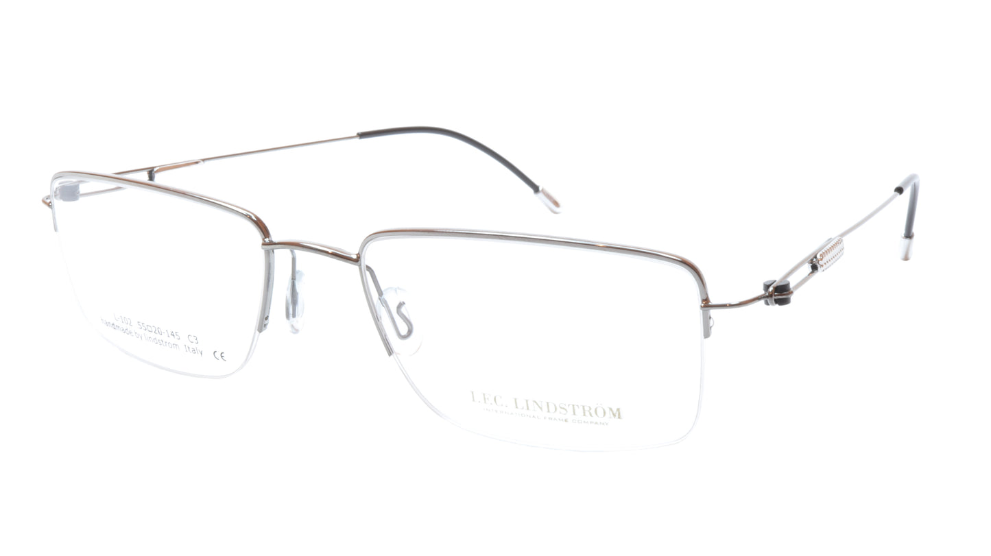 Lindstrom L-102 C3 Eyeglasses Frame Gunmetal Black Italy Hand Made 55-20-145, 33 - Frame Bay