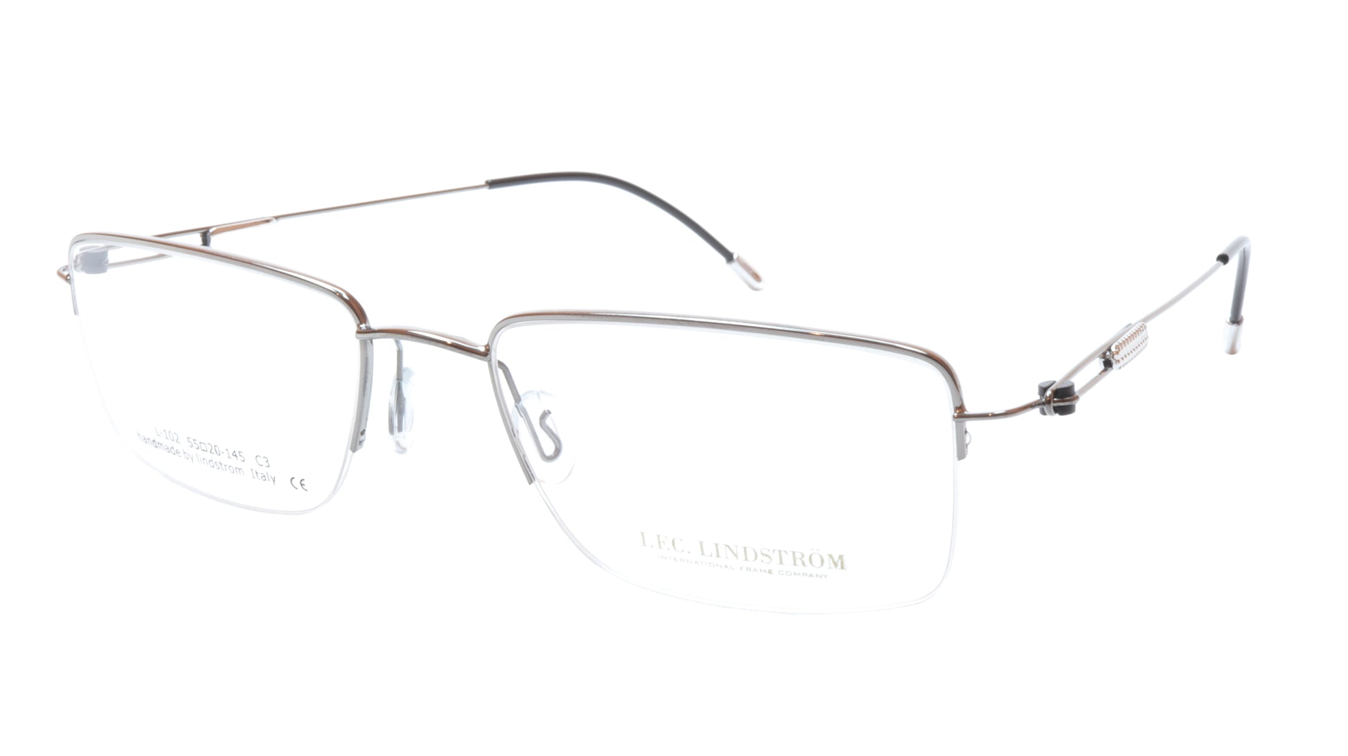 Lindstrom L-102 C3 Eyeglasses Frame Gunmetal Black Italy Hand Made 55-20-145, 33 - Frame Bay