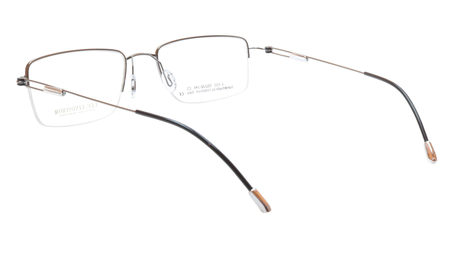Lindstrom L-102 C3 Eyeglasses Frame Gunmetal Black Italy Hand Made 55-20-145, 33 - Frame Bay