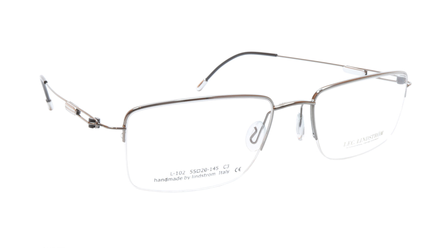 Lindstrom L-102 C3 Eyeglasses Frame Gunmetal Black Italy Hand Made 55-20-145, 33 - Frame Bay