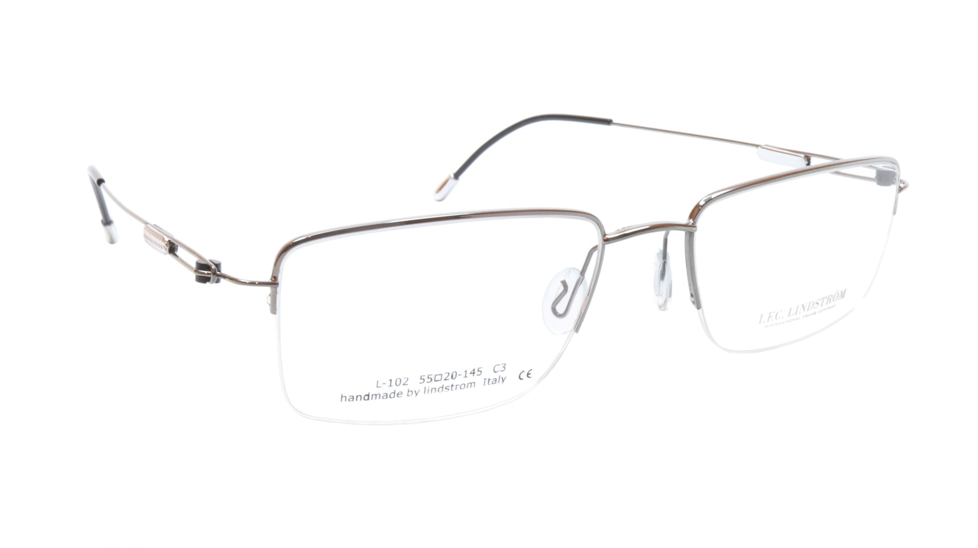 Lindstrom L-102 C3 Eyeglasses Frame Gunmetal Black Italy Hand Made 55-20-145, 33 - Frame Bay
