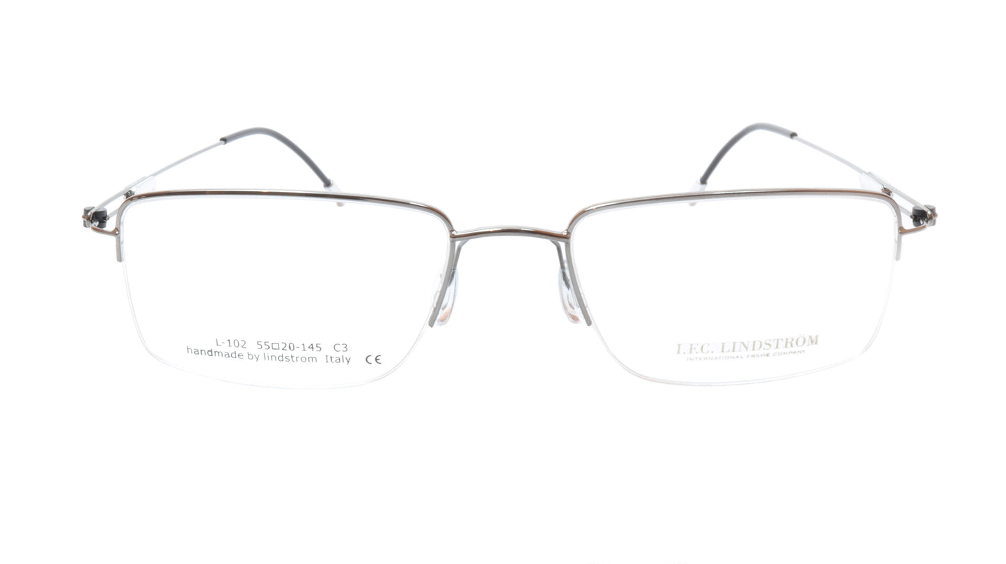Lindstrom L-102 C3 Eyeglasses Frame Gunmetal Black Italy Hand Made 55-20-145, 33 - Frame Bay