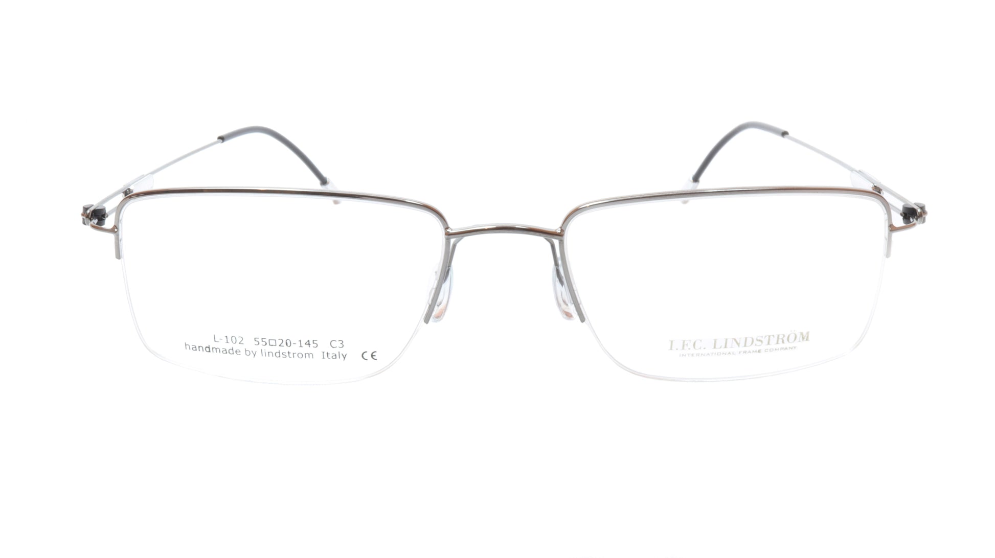 Lindstrom L-102 C3 Eyeglasses Frame Gunmetal Black Italy Hand Made 55-20-145, 33 - Frame Bay