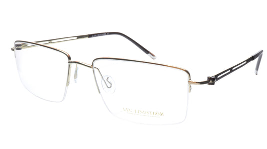 LINDSTROM L-104 C3 Eyeglasses Frame Metal White Gold Black Italy Made 56-19-143 - Frame Bay