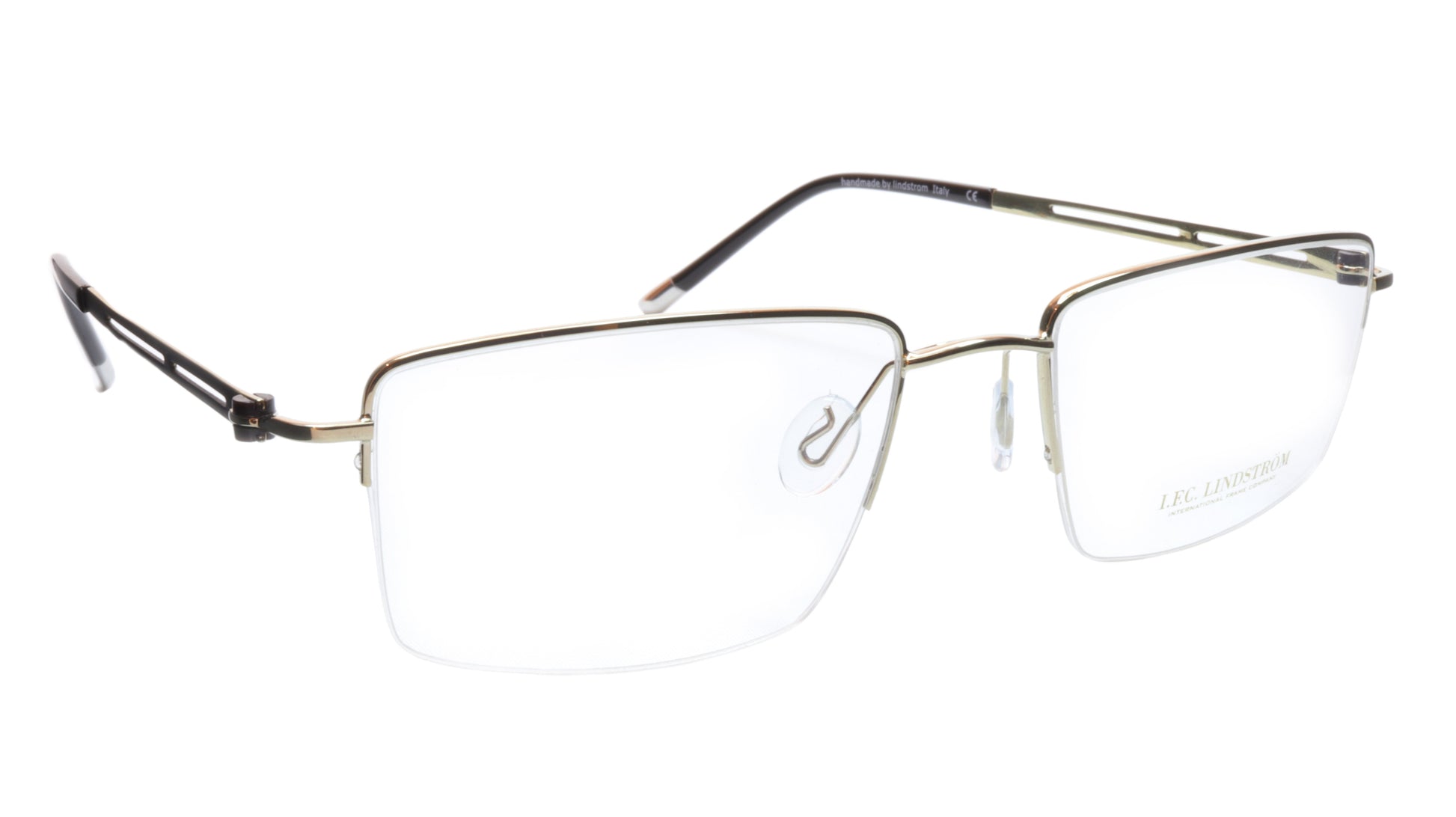LINDSTROM L-104 C3 Eyeglasses Frame Metal White Gold Black Italy Made 56-19-143 - Frame Bay
