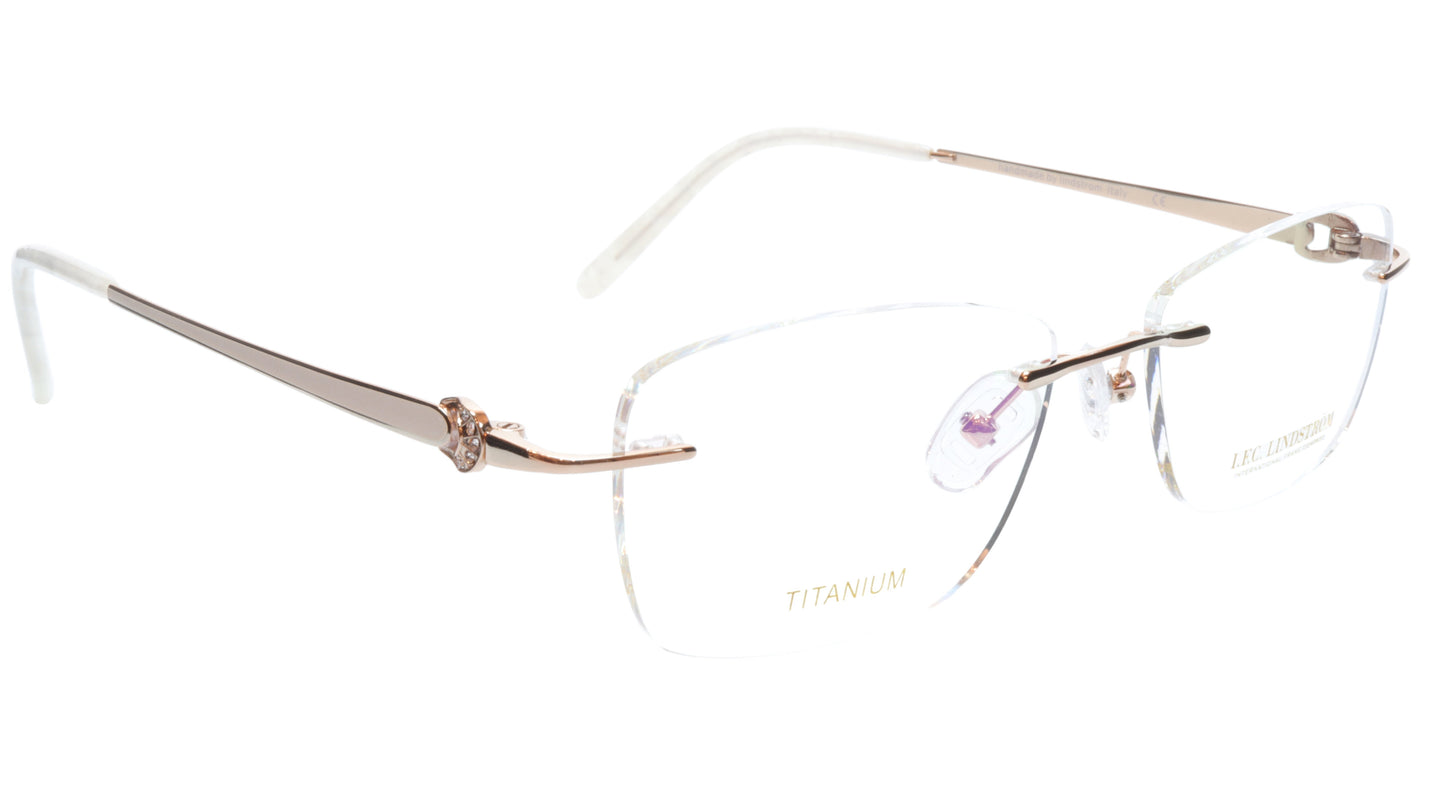 LINDSTROM L-107 C1 Eyeglasses Frame Titanium Gold 53-17-138 Handmade in Italy - Frame Bay