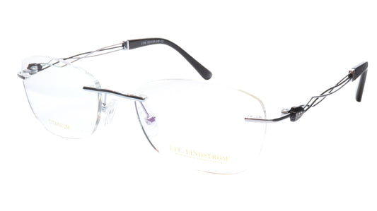 LINDSTROM L-106 C2 Eyeglasses Frame Titanium Silver Black Italy Made 53-19-140 - Frame Bay