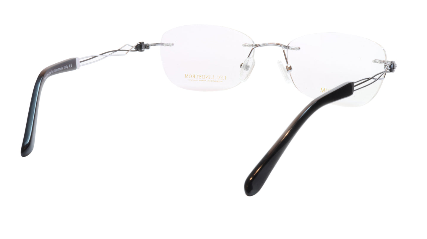 LINDSTROM L-106 C2 Eyeglasses Frame Titanium Silver Black Italy Made 53-19-140 - Frame Bay