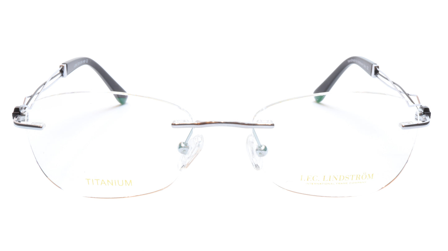 LINDSTROM L-106 C2 Eyeglasses Frame Titanium Silver Black Italy Made 53-19-140 - Frame Bay