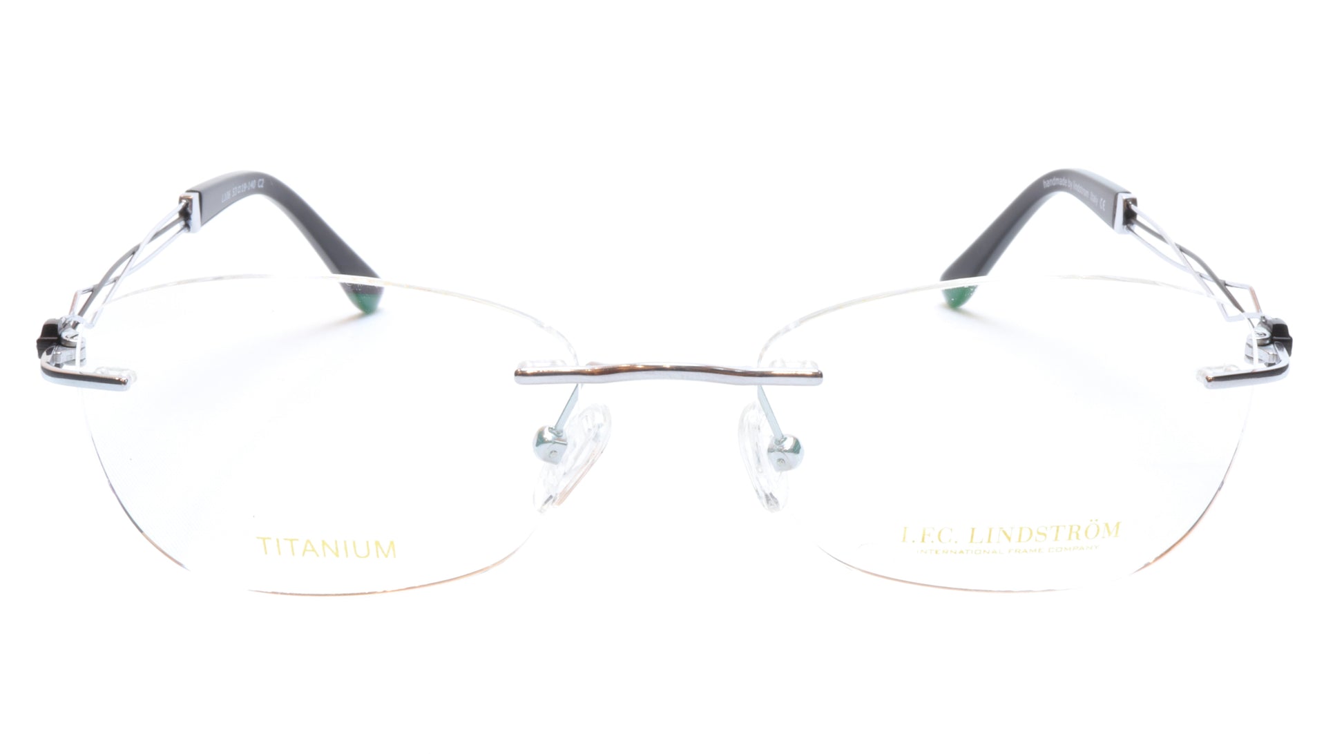 LINDSTROM L-106 C2 Eyeglasses Frame Titanium Silver Black Italy Made 53-19-140 - Frame Bay