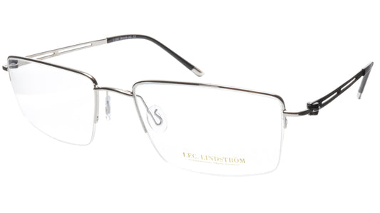 LINDSTROM L-104 C2 Eyeglasses Frame Metal Silver Black Italy Made 56-19-143, 36 - Frame Bay