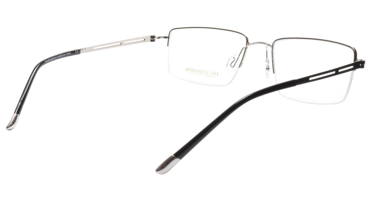 LINDSTROM L-104 C2 Eyeglasses Frame Metal Silver Black Italy Made 56-19-143, 36 - Frame Bay